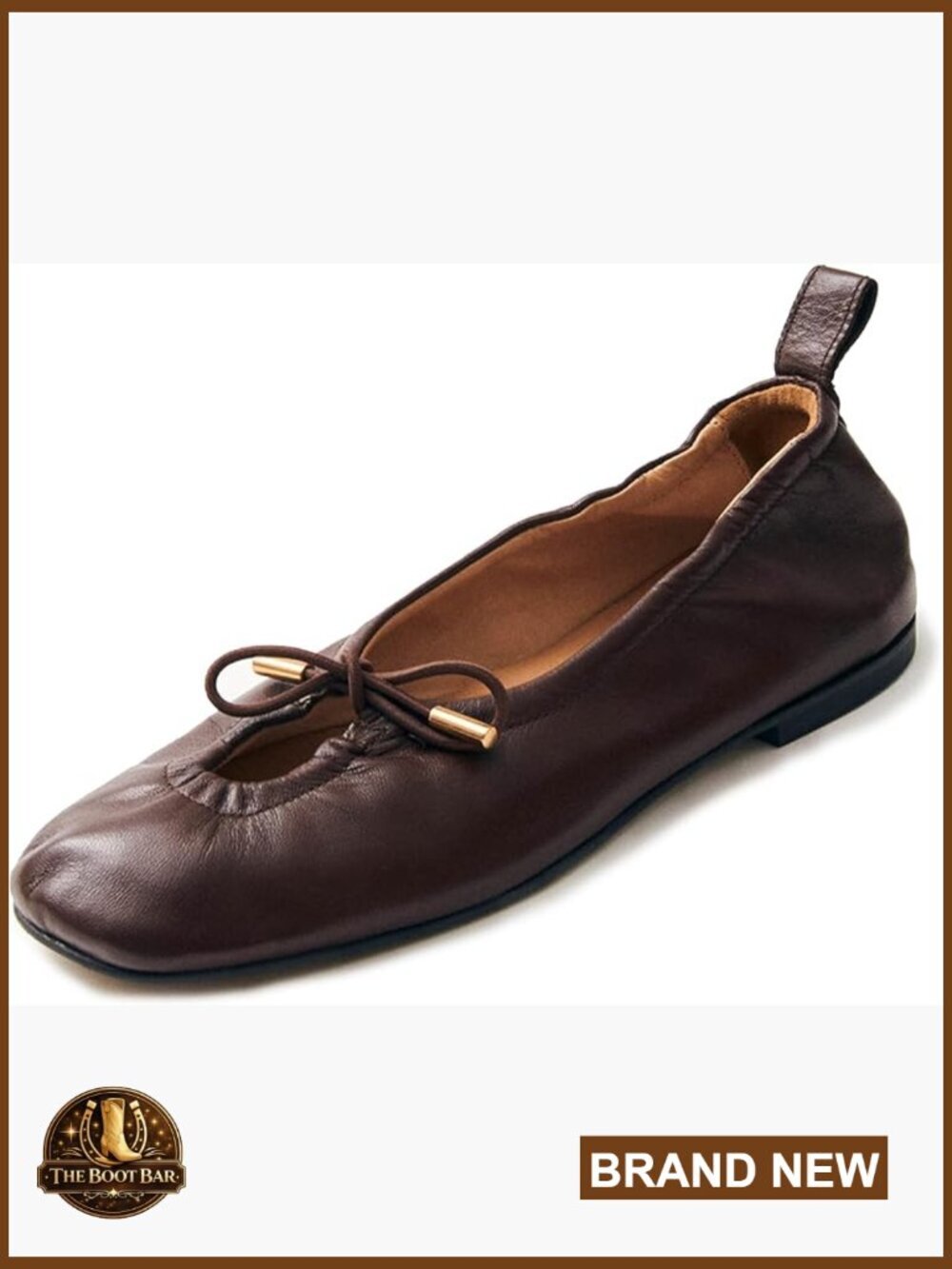 Square Toe Ballet Flats with Bow Lace Up Slip On Casual Shoes